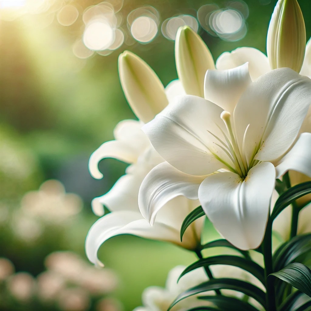 Witte lelie ingezoomd