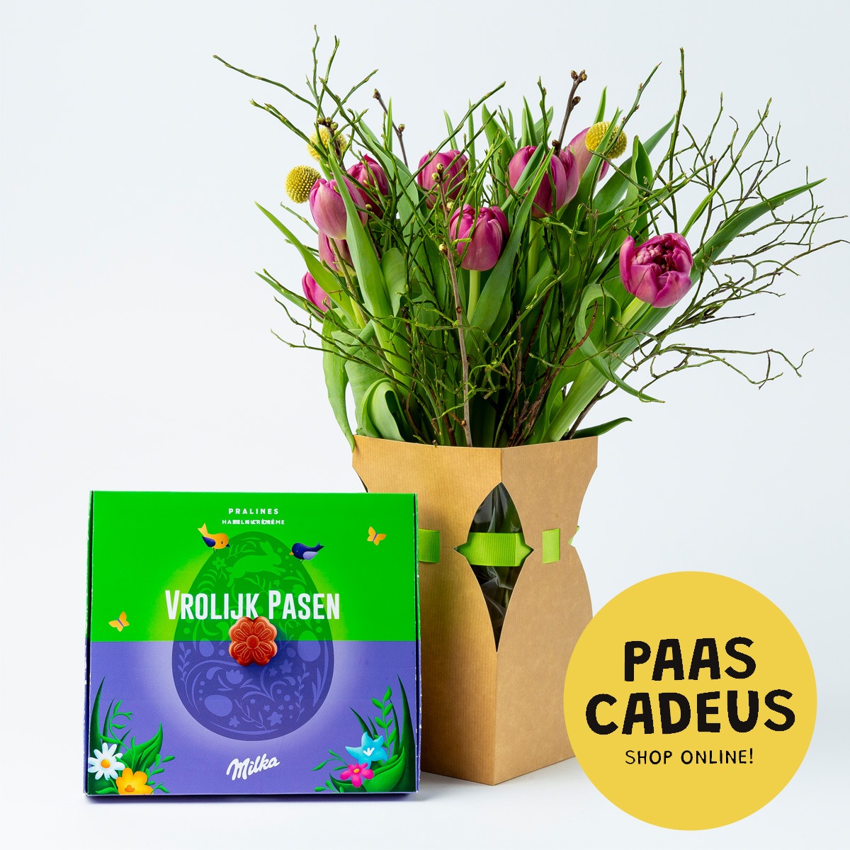 Tulpen met chocolade cacdeau