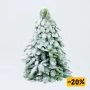 Kerstboom met sneeuw in de aanbieding