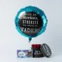 Vaderdag cadeaupakket met ballon, rozentaart en chocoladereep