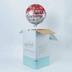 Helium ballon Merry Christmas uit BloomGift verpakking