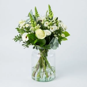 Boeket Puur Wit in melkbus vaas