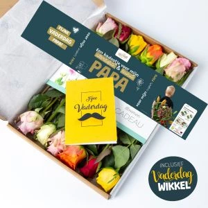 Gemengde brievenbus rozen voor Vaderdag met Vaderdag wikkel