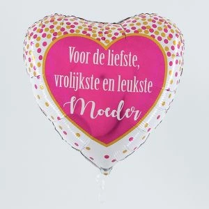 Hartjes folieballon Voor de liefste, vrolijkste en leukste moeder