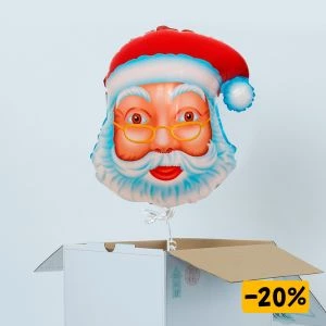 Kerst folieballon Santa Claus uit verpakking