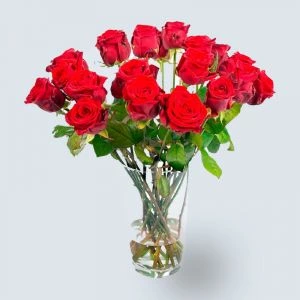 Bos rode rozen in vaas - Online rode rozen bestellen
