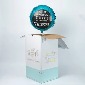 Vaderdag folieballon met opdruk: voor de sterkste, stoerste, en leukste vader!