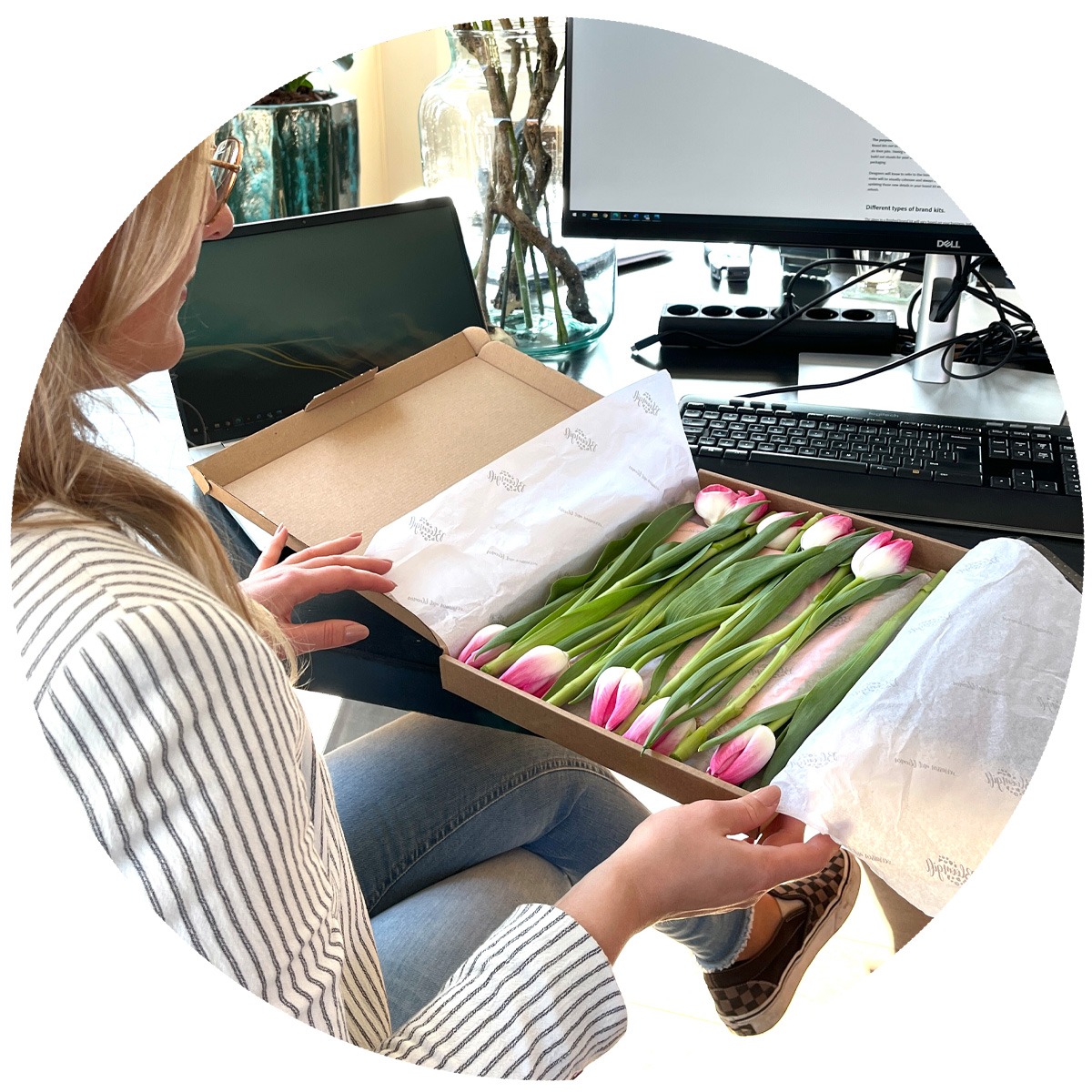 Brievenbus tulpen ontvangen